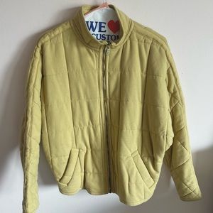 Cotton on yellow quilted zip up jacket